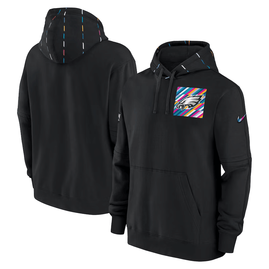 Men's Philadelphia Eagles Black 2023 Crucial Catch Club Pullover Hoodie Men's Philadelphia Eagles Black 2023 Crucial Catch Club Pullover Hoodie